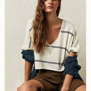 Free People Care Fp Jaydon Striped Cotton Tee